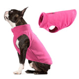 Maxbell Dog Fleece Vest Dog Cold Weather Jacket Puppy Clothing Outdoor Soft Pullover Pink