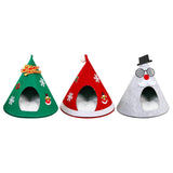 Maxbell Christmas Cat Sleeping Bed Warm Nest Kitten Cave Tent Dog Bed Pet Cat House Green