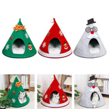 Maxbell Christmas Cat Sleeping Bed Warm Nest Kitten Cave Tent Dog Bed Pet Cat House Green