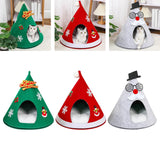 Maxbell Christmas Cat Sleeping Bed Warm Nest Kitten Cave Tent Dog Bed Pet Cat House Green