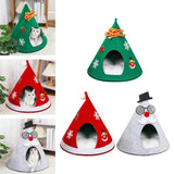 Maxbell Christmas Cat Sleeping Bed Warm Nest Kitten Cave Tent Dog Bed Pet Cat House Green