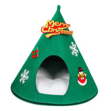 Maxbell Christmas Cat Sleeping Bed Warm Nest Kitten Cave Tent Dog Bed Pet Cat House Green