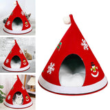 Maxbell Christmas Cat Sleeping Bed Warm Nest Kitten Cave Tent Dog Bed Pet Cat House Red