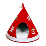 Maxbell Christmas Cat Sleeping Bed Warm Nest Kitten Cave Tent Dog Bed Pet Cat House Red