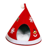 Maxbell Christmas Cat Sleeping Bed Warm Nest Kitten Cave Tent Dog Bed Pet Cat House Red