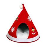 Maxbell Christmas Cat Sleeping Bed Warm Nest Kitten Cave Tent Dog Bed Pet Cat House Red