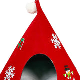 Maxbell Christmas Cat Sleeping Bed Warm Nest Kitten Cave Tent Dog Bed Pet Cat House Red