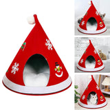 Maxbell Christmas Cat Sleeping Bed Warm Nest Kitten Cave Tent Dog Bed Pet Cat House Red