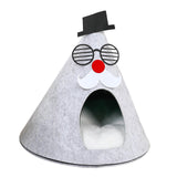 Maxbell Christmas Cat Sleeping Bed Warm Nest Kitten Cave Tent Dog Bed Pet Cat House Gray