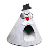 Maxbell Christmas Cat Sleeping Bed Warm Nest Kitten Cave Tent Dog Bed Pet Cat House Gray