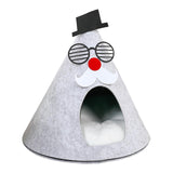 Maxbell Christmas Cat Sleeping Bed Warm Nest Kitten Cave Tent Dog Bed Pet Cat House Gray