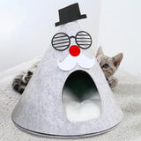 Maxbell Christmas Cat Sleeping Bed Warm Nest Kitten Cave Tent Dog Bed Pet Cat House Gray