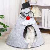 Maxbell Christmas Cat Sleeping Bed Warm Nest Kitten Cave Tent Dog Bed Pet Cat House Gray