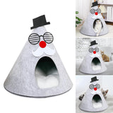 Maxbell Christmas Cat Sleeping Bed Warm Nest Kitten Cave Tent Dog Bed Pet Cat House Gray