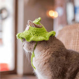 Maxbell Hand Knitted Cat Hat Cartoon Cute Headwear Halloween Party Costume S Green