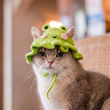 Maxbell Hand Knitted Cat Hat Cartoon Cute Headwear Halloween Party Costume S Green