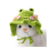 Maxbell Hand Knitted Cat Hat Cartoon Cute Headwear Halloween Party Costume S Green