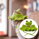 Maxbell Hand Knitted Cat Hat Cartoon Cute Headwear Halloween Party Costume S Green