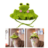 Maxbell Hand Knitted Cat Hat Cartoon Cute Headwear Halloween Party Costume S Green