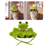 Maxbell Hand Knitted Cat Hat Cartoon Cute Headwear Halloween Party Costume S Green