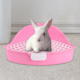 Maxbell Medium Rabbit Litter Box Toilet for Small Animals Cage Accessories Supplies Pink