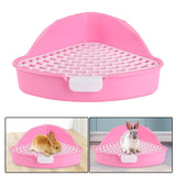 Maxbell Medium Rabbit Litter Box Toilet for Small Animals Cage Accessories Supplies Pink