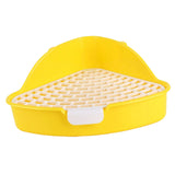 Maxbell Medium Rabbit Litter Box Toilet for Small Animals Cage Accessories Supplies Yellow