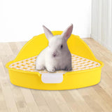 Maxbell Medium Rabbit Litter Box Toilet for Small Animals Cage Accessories Supplies Yellow