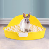 Maxbell Medium Rabbit Litter Box Toilet for Small Animals Cage Accessories Supplies Yellow