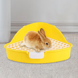 Maxbell Medium Rabbit Litter Box Toilet for Small Animals Cage Accessories Supplies Yellow