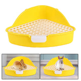 Maxbell Medium Rabbit Litter Box Toilet for Small Animals Cage Accessories Supplies Yellow
