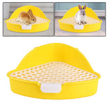 Maxbell Medium Rabbit Litter Box Toilet for Small Animals Cage Accessories Supplies Yellow