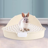 Maxbell Medium Rabbit Litter Box Toilet for Small Animals Cage Accessories Supplies White