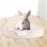 Maxbell Medium Rabbit Litter Box Toilet for Small Animals Cage Accessories Supplies White