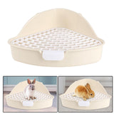 Maxbell Medium Rabbit Litter Box Toilet for Small Animals Cage Accessories Supplies White