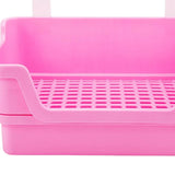 Maxbell Rabbit Toilet Box Hamster Indoor Potty Trainer Corner Litter Guinea Pig Pets Pink
