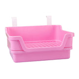 Maxbell Rabbit Toilet Box Hamster Indoor Potty Trainer Corner Litter Guinea Pig Pets Pink