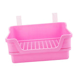 Maxbell Rabbit Toilet Box Hamster Indoor Potty Trainer Corner Litter Guinea Pig Pets Pink