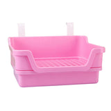 Maxbell Rabbit Toilet Box Hamster Indoor Potty Trainer Corner Litter Guinea Pig Pets Pink