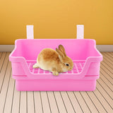 Maxbell Rabbit Toilet Box Hamster Indoor Potty Trainer Corner Litter Guinea Pig Pets Pink