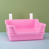 Maxbell Rabbit Toilet Box Hamster Indoor Potty Trainer Corner Litter Guinea Pig Pets Pink