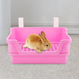 Maxbell Rabbit Toilet Box Hamster Indoor Potty Trainer Corner Litter Guinea Pig Pets Pink
