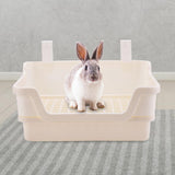 Maxbell Rabbit Toilet Box Hamster Indoor Potty Trainer Corner Litter Guinea Pig Pets White