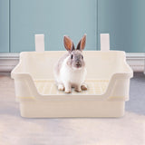 Maxbell Rabbit Toilet Box Hamster Indoor Potty Trainer Corner Litter Guinea Pig Pets White