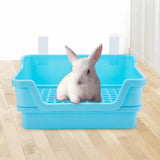 Maxbell Rabbit Toilet Box Hamster Indoor Potty Trainer Corner Litter Guinea Pig Pets Blue