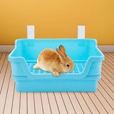 Maxbell Rabbit Toilet Box Hamster Indoor Potty Trainer Corner Litter Guinea Pig Pets Blue