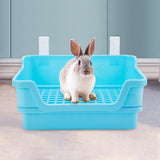 Maxbell Rabbit Toilet Box Hamster Indoor Potty Trainer Corner Litter Guinea Pig Pets Blue