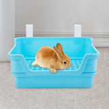 Maxbell Rabbit Toilet Box Hamster Indoor Potty Trainer Corner Litter Guinea Pig Pets Blue