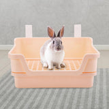 Maxbell Rabbit Toilet Box Hamster Indoor Potty Trainer Corner Litter Guinea Pig Pets Beige