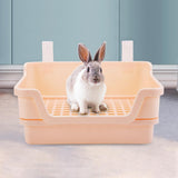 Maxbell Rabbit Toilet Box Hamster Indoor Potty Trainer Corner Litter Guinea Pig Pets Beige